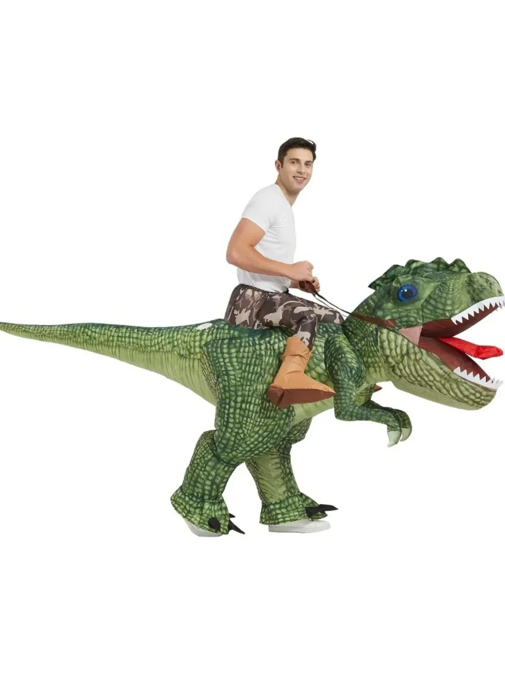 Inflatable T-Rex Dinosaur Costume for Adults - Fun Blow Up Suit for Halloween
